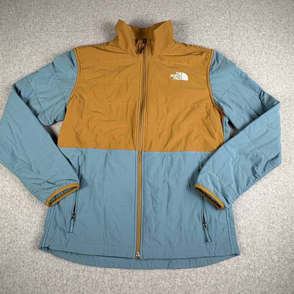 The North Face Men's M Insulated Jacket Blue Brown Colorblock Outdoor Gorpcore